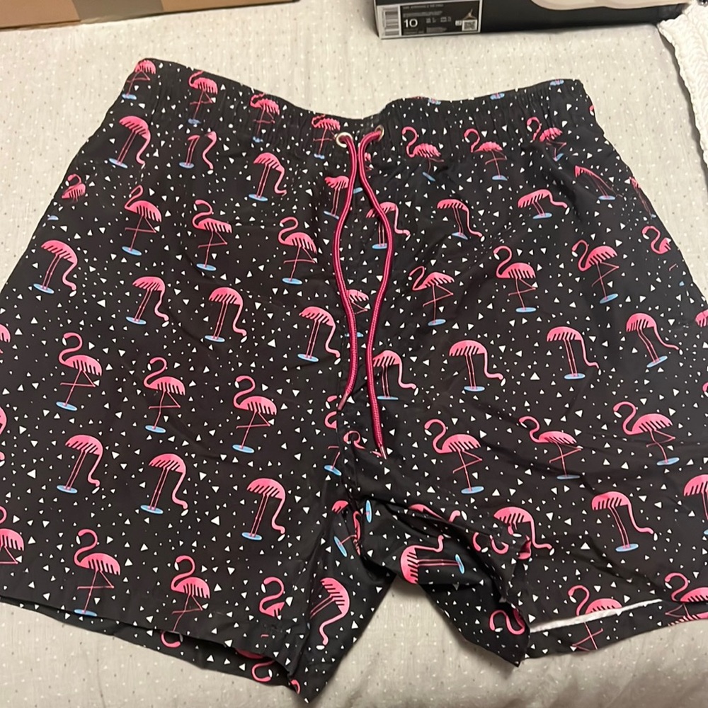 Worn twice Waves and Trunks Sz XL Flamingo Bathing suit